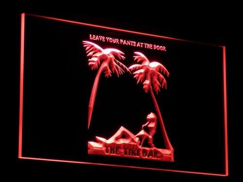 OPEN Tiki Sex Bar Leave Pants Neon Light Signs